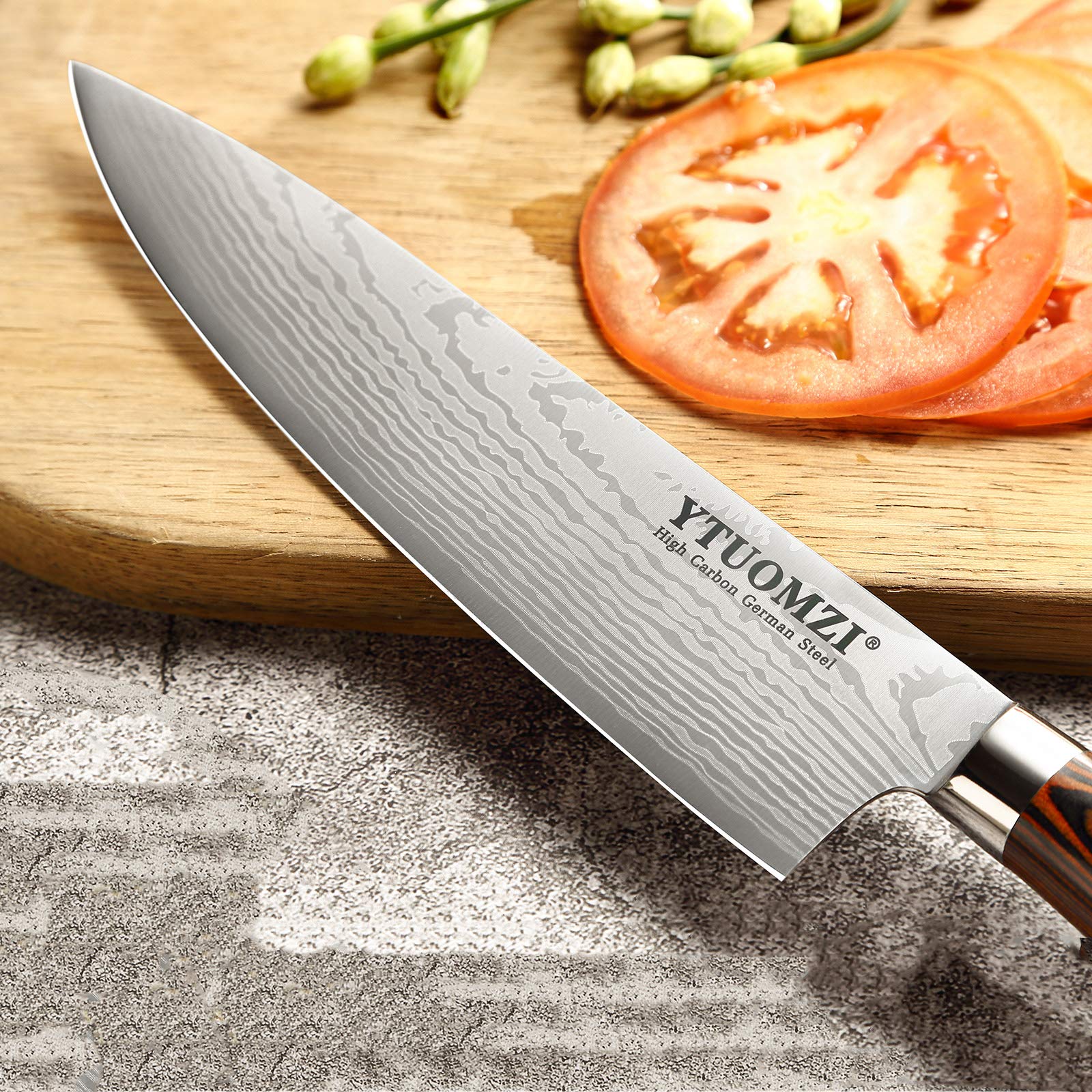 Razor-Sharp Chef Knife, 8-inch High Carbon Stainless Steel Chef's Knife for Home Kitchen & Restaurant, 8" Chef Kitchen Knife with Sheath & Gift Box, Ergonomic Handle — Amazon image 4