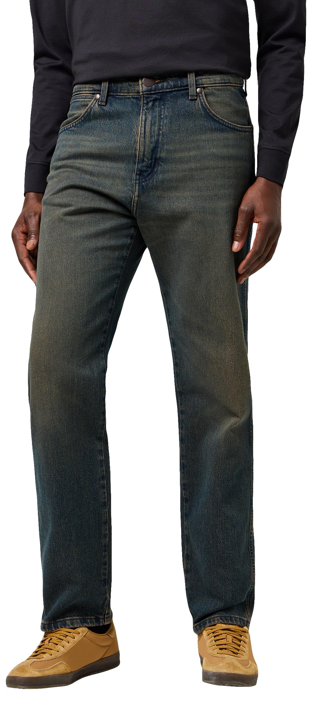 Wrangler Men's Frontier Jeans, Nebula Black, 34 W/34 L