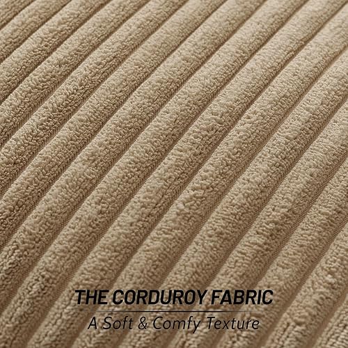 Miniatura 2 de Mecatny Juego de 2 fundas de almohada decorativas de pana de 22 x 22 pulgadas para sofá, dormitorio, sala de estar, elegantes fundas de almohada a