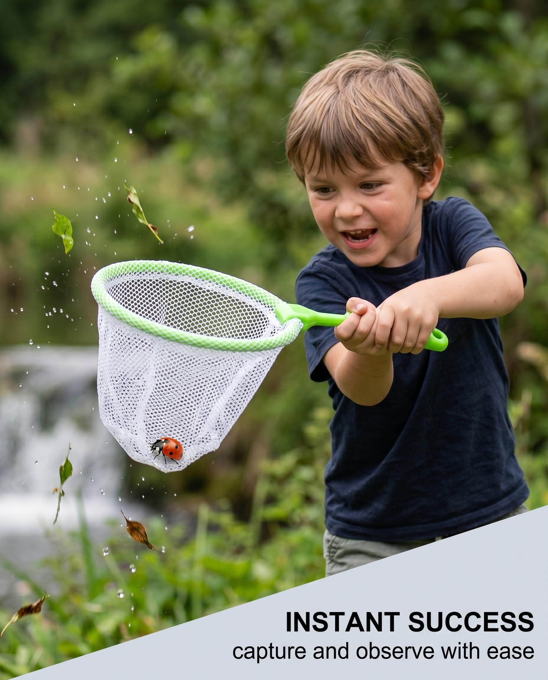 Retino da Pesca per Bambini, 2 Pezzi Giallo e Verde, Leggero e Robusto, ideale per Catturare Giochi all'Aperto e Mare.