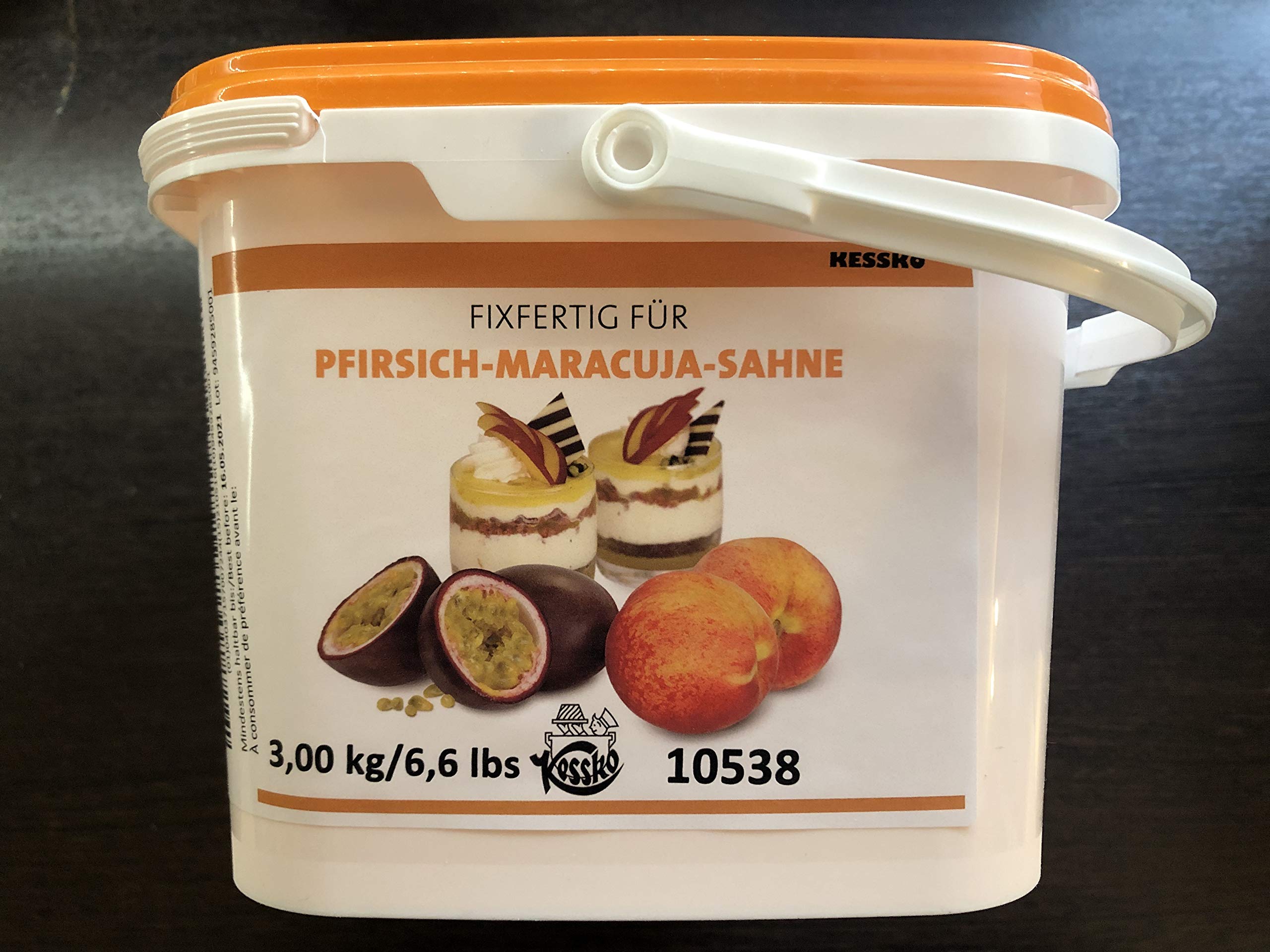 Pfirsich-Maracuja Kessko Sahnefond 900 g, Sahnestand, Sahnesteif, Sahne 0,9 kg (Pfirsich-Maracuja)