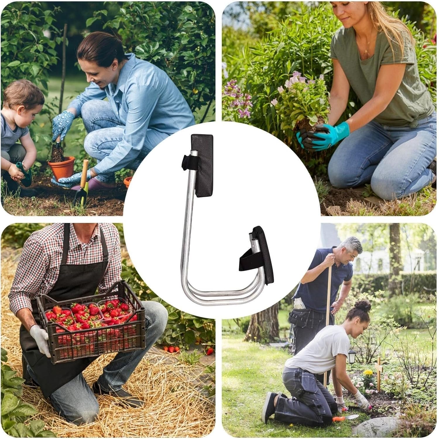 Knee Seat Gardening Stool for Pruning, Farm Work, Weeding - Adjustable, Labor-Saving Tool for Gardeners, Farmers - Comfortable Garden Seat