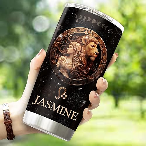 Miniatura 3 de Regalos personalizados del zodiaco Leo para mujeres, vaso de acero inoxidable de 20 onzas con tapa, constelación, astrología, Navidad, cumpleaños,