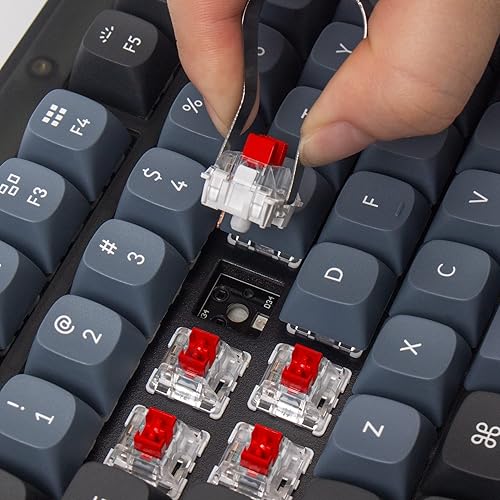 Miniatura 2 de Keychron V1 Teclado mecánico personalizado con cable, 75% de diseño QMKVIA macro programable con interruptor rojo Keychron K Pro intercambiable en