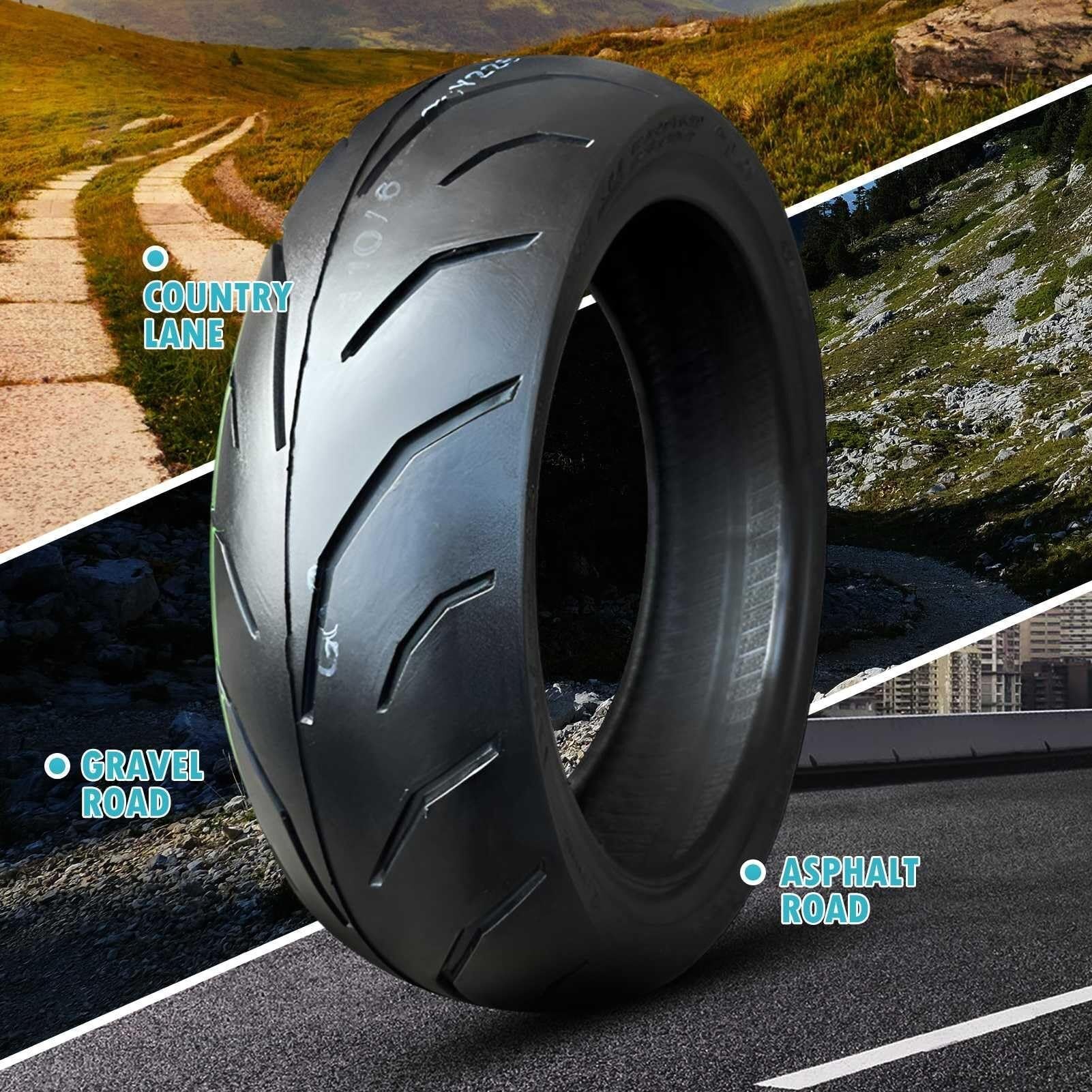 120/60-12 Opona Motocyklowa bez Wewnętrznej Rury 4 P.R. 47J | Do Przedniego i Tylnego Koła | Odporna na Przebicia, Niska Oporność Toczna, Wysoka Odporność na Zużycie do Jazdy Miejskiej(1pc)
