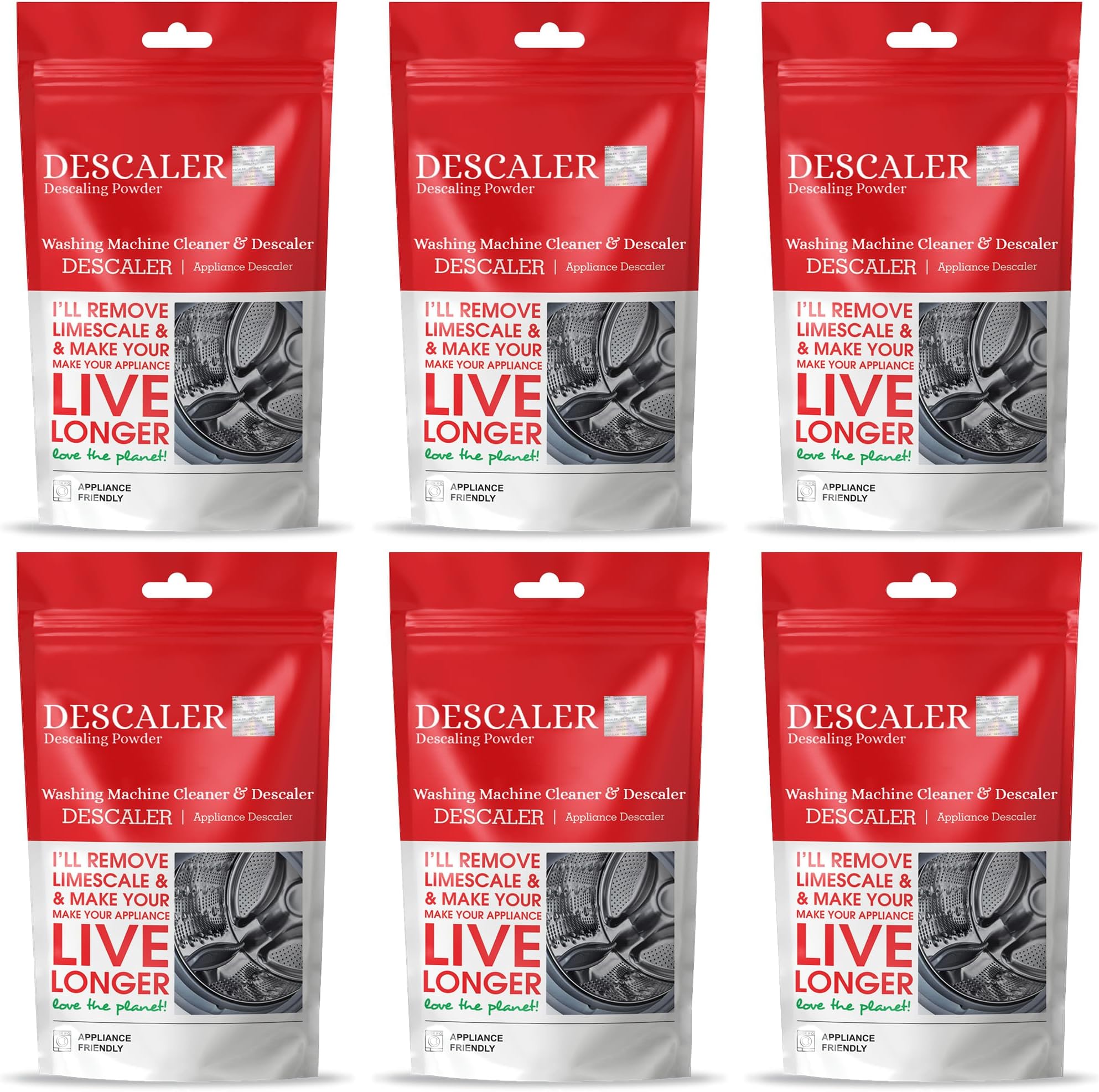 Washing Machine Cleaner, Descaler For Washing Machine Front Load And Top Load, Washing Machine Cleaning Powder, Descaling Powder For Washing Machine 100 Gm (Pack Of-6)