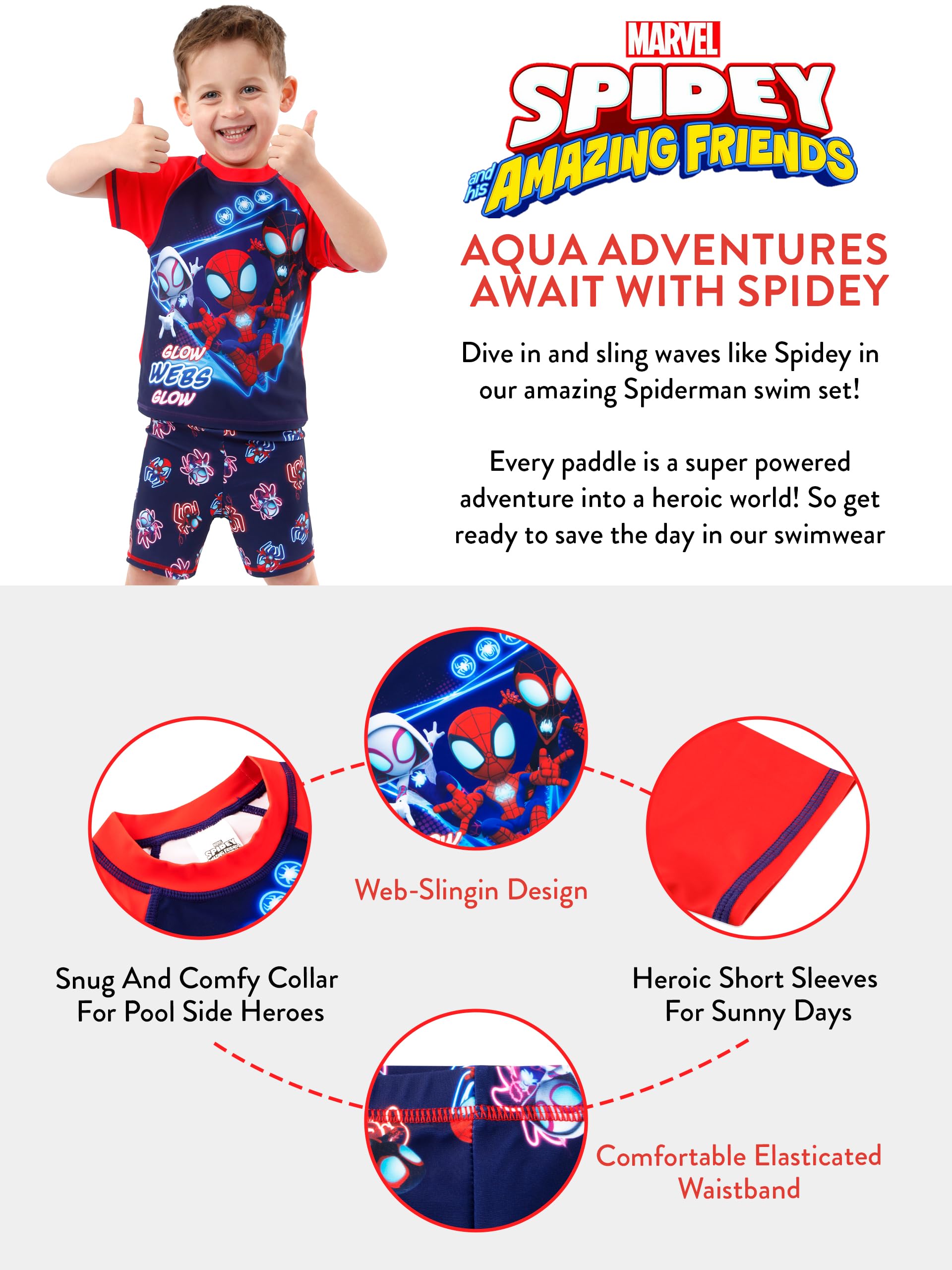 Marvel Conjunto de Baño Spidey and His Amazing Friends Bañador Niño 18 Meses-8 Años