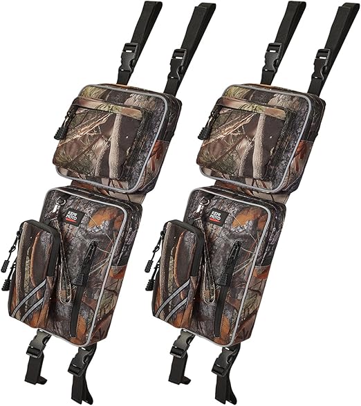 KEMIMOTO ATV Fender Bags, Camo Storage Bags Water-Resistance Saddle Bags Black Water Holder Compatible with Sportsman Scrambler TRX FourTrax Outlander 570 Two Storage Bags for ATV