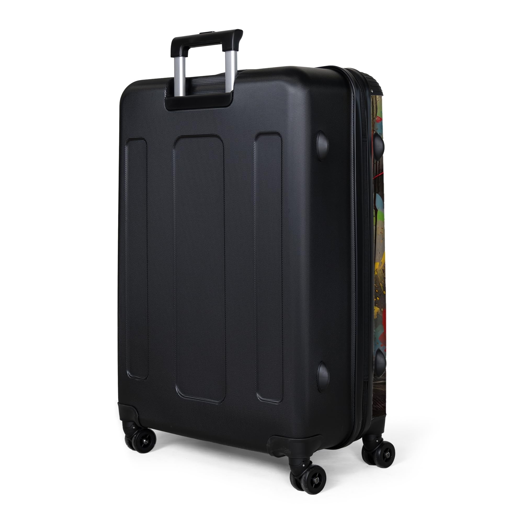 NoBoringSuitcases.com® Koffer XL Groß 77x51.5x28 cm Hartschale Reisekoffer 4 Rollen Leicht Koffer Trolley Hartschalenkoffer Graffiti - AFFE - Cola