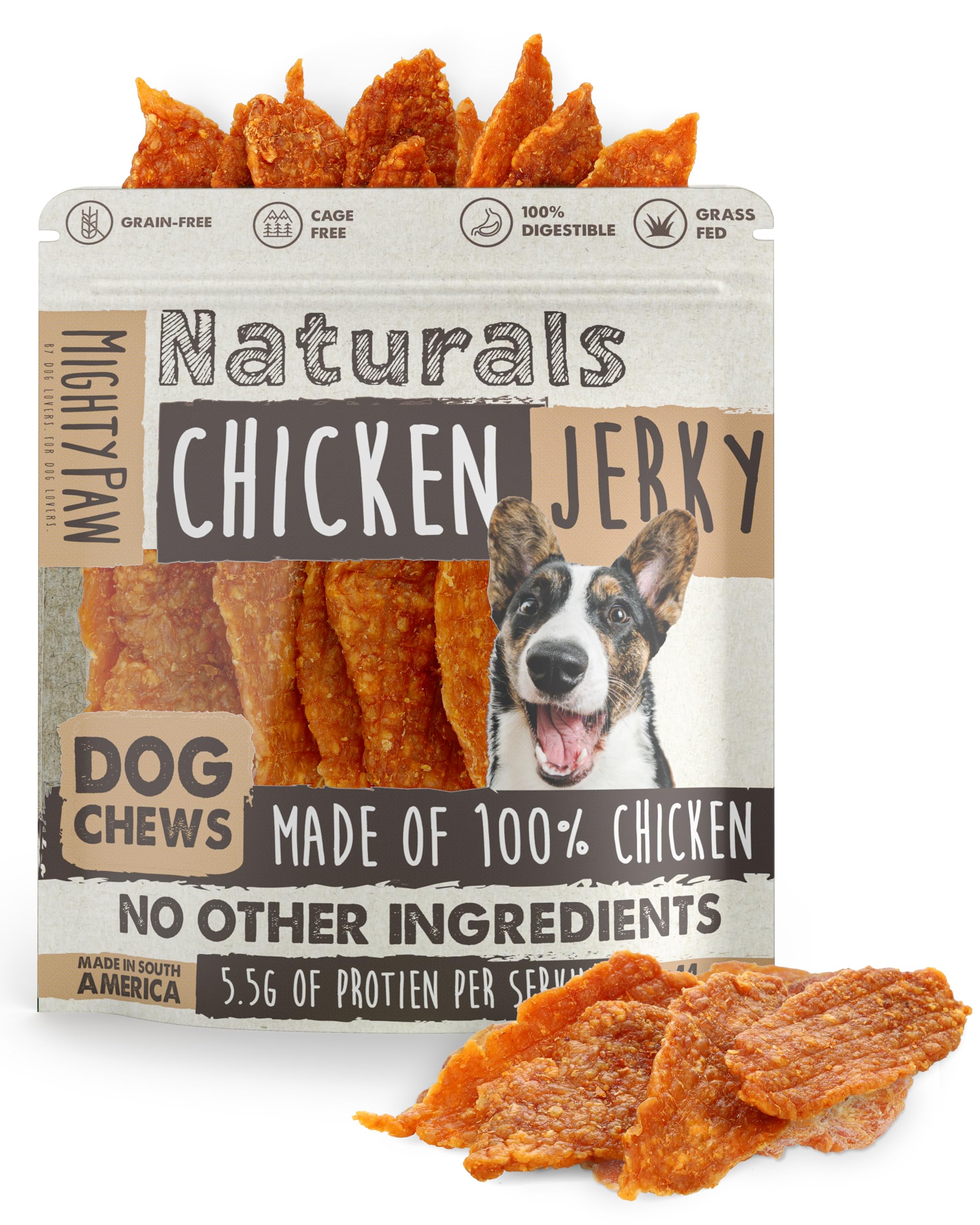 Naturals Chicken Jerky Dog Treats | Chicken Jerky for Small, Medium and Large Breeds. All Natural Dog Treats. Natural Chews Treat for Large Pets, and Puppies. 14 oz