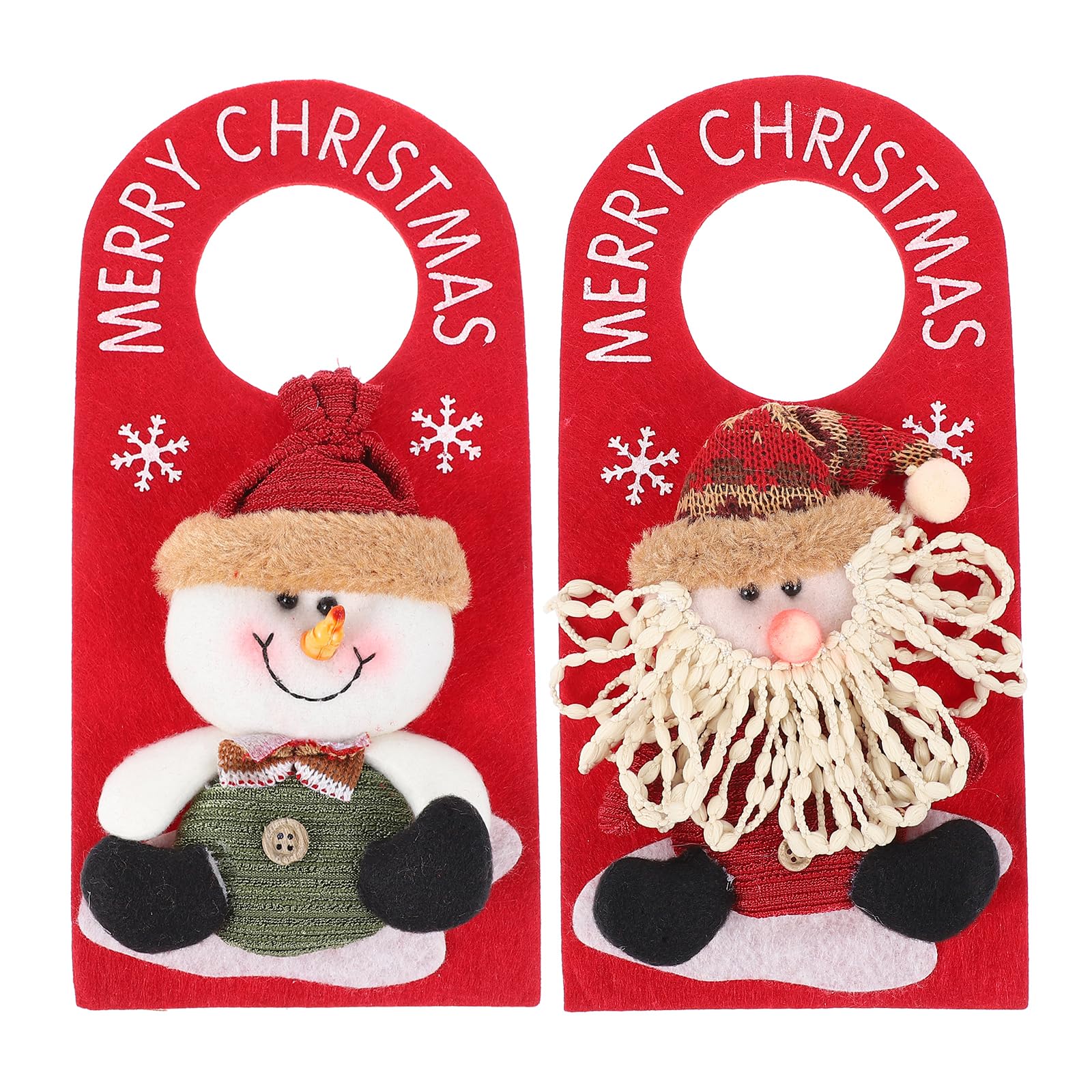 2 Piezas Colgador de Puerta de Tela navideña Percha de Adorno estatuillas de la Puerta de Santa de Navidad Bon Nadal Detalles navideños Colgante de árbol de Navidad Adorno Colgante Amosfun