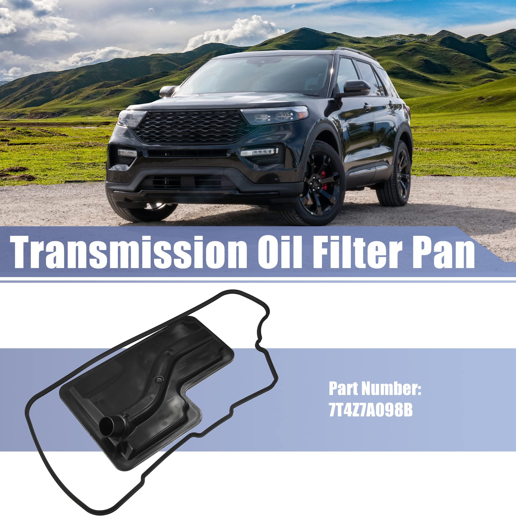 X AUTOHAUX 1 Set 7T4Z7A098B Transmission Filter Oil Pan Gasket Kit for Ford Explorer 2011-2019