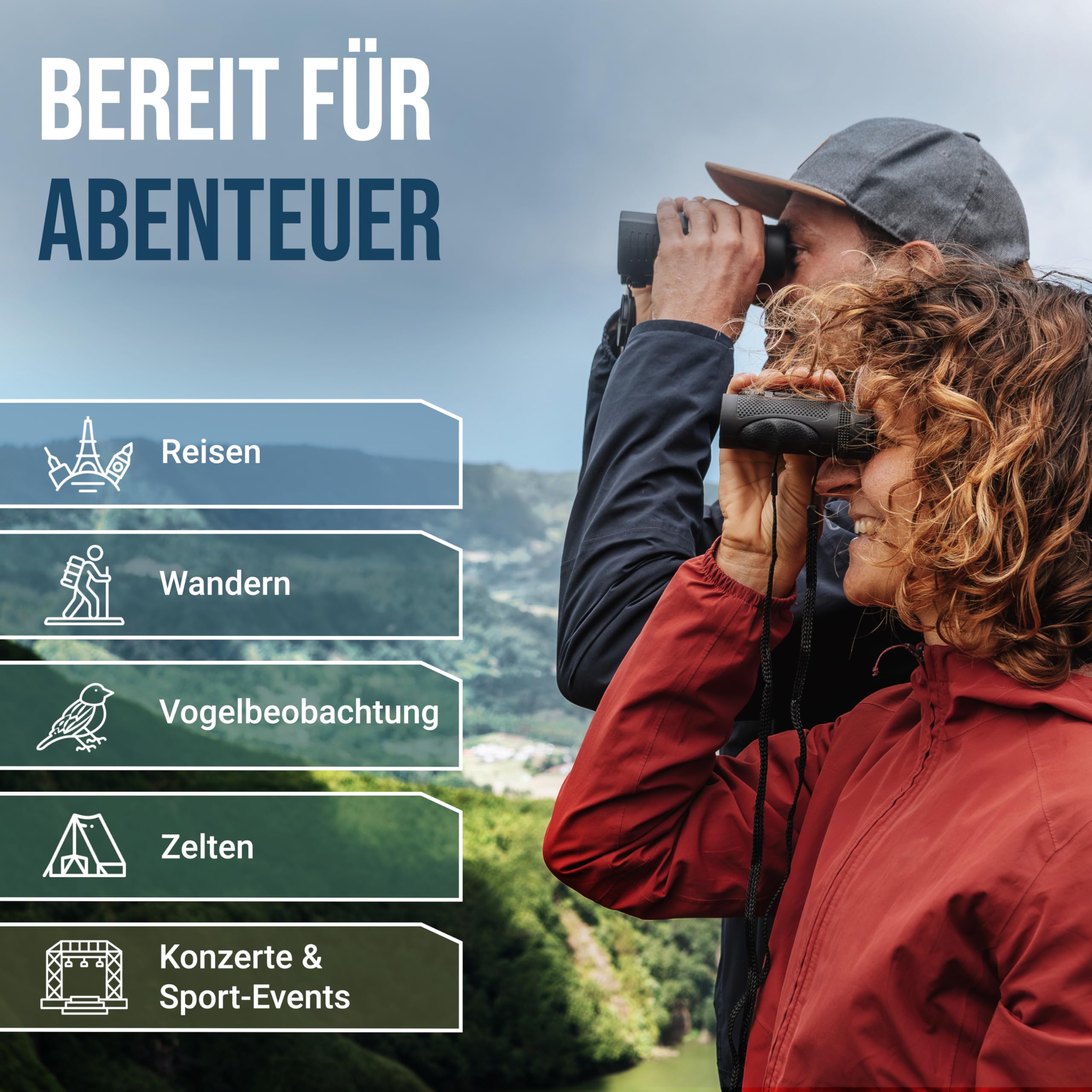 HD Fernglas 8x25 kompakt & leicht - Leistungsstarkes Allround Taschenfernglas für Wandern, Reise & Vogelbeobachtung - Ferngläser klein für Erwachsene & Kinder