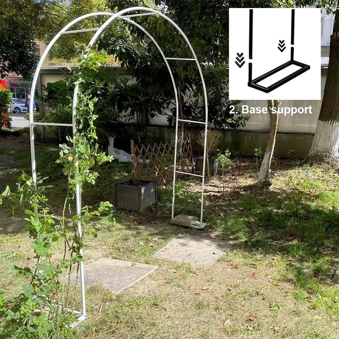 Regulowany metalowy łuk ogrodowy do roślin pnących – elegancka biała altana ślubna o szerokości od 1,4 m do 3,5 m, idealna do dekoracji ogrodu i wsparcia roślin
