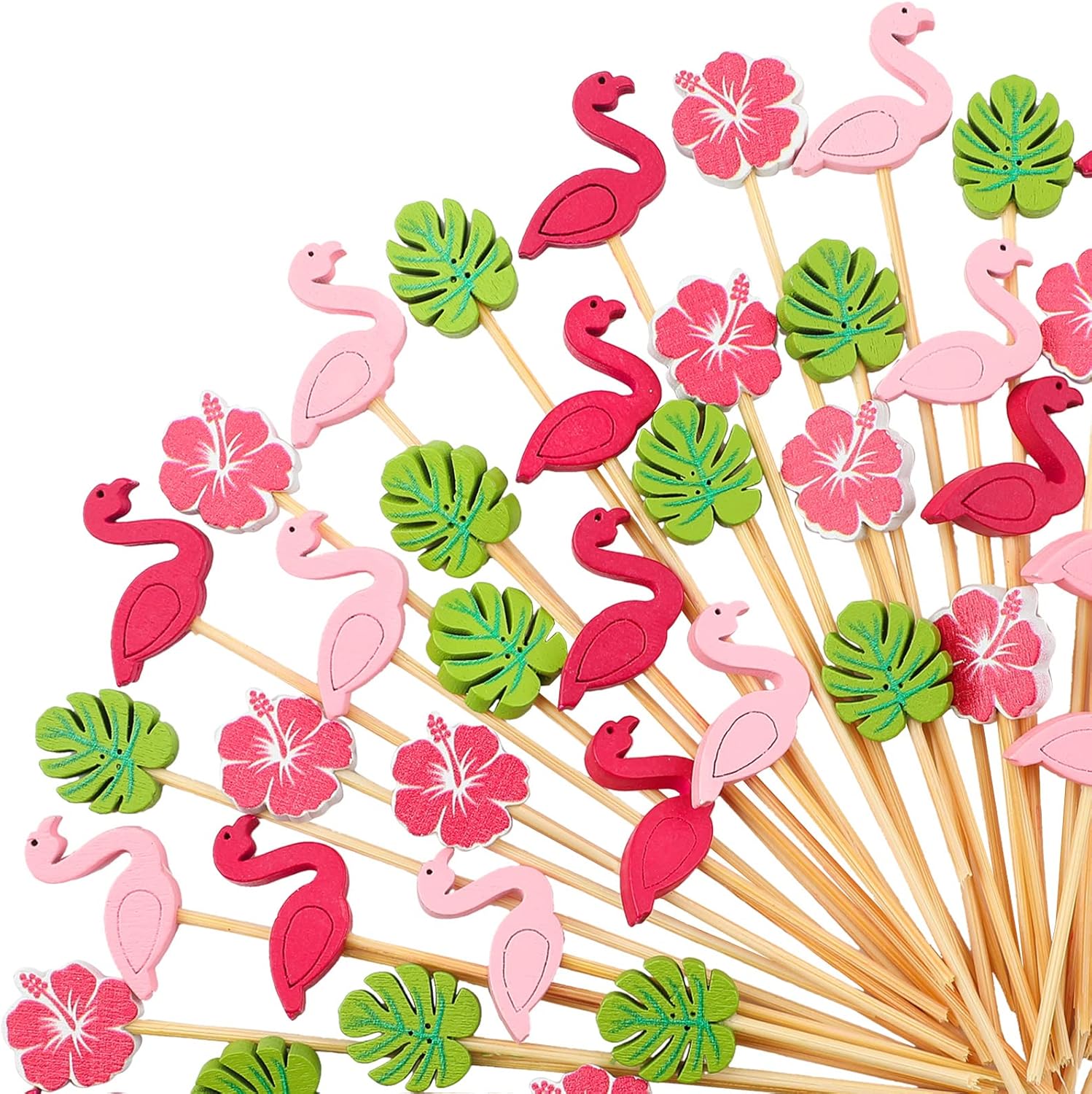Tropical Cocktail Picks Luau Assorted Bamboo Toothpicks