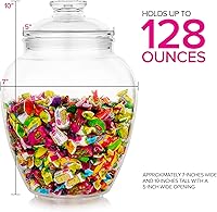Vista 2 de Modern Innovations 128-Ounce Candy & Cookie Jar with Lid, 1 Gallon Premium Acrylic Clear Apothecary Jar, Wedding & Home Décor Centerpiece