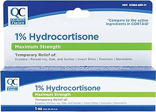 Quality Choice Maximum Strength Hydrocortisone Cream 1% 1 Ounce (28g) , Boxes (Pack of 6)