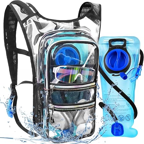 Paquete de mochila de hidratación, mochila de agua de 20 litros incluida, bolsa de hidratación de 2 litros, esencial para festivales, paquete de