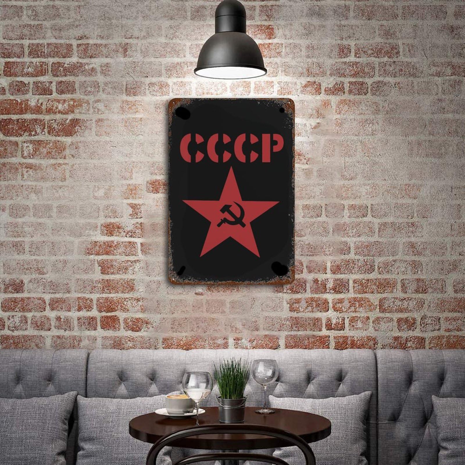 Amazon | 旗ソビエト連邦ソ連のハンマーと鎌 金属看板面白いブリキ