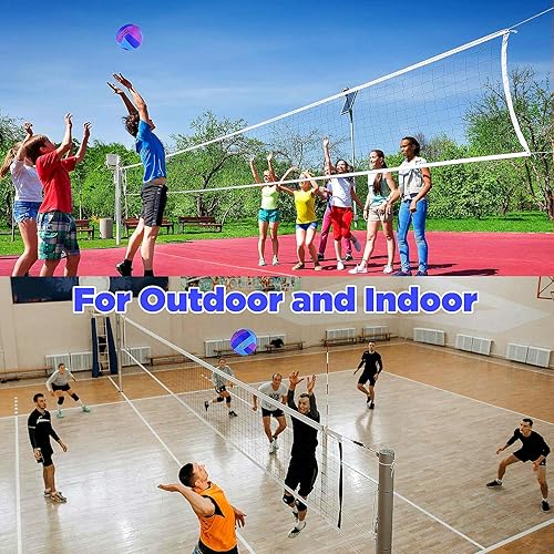 Miniatura 10 de ELKCIP Paquete de 6 pelotas de voleibol tamaño oficial 5, impermeables, suaves, a granel, recreativas, con bomba y bolsa de red, para interiores y