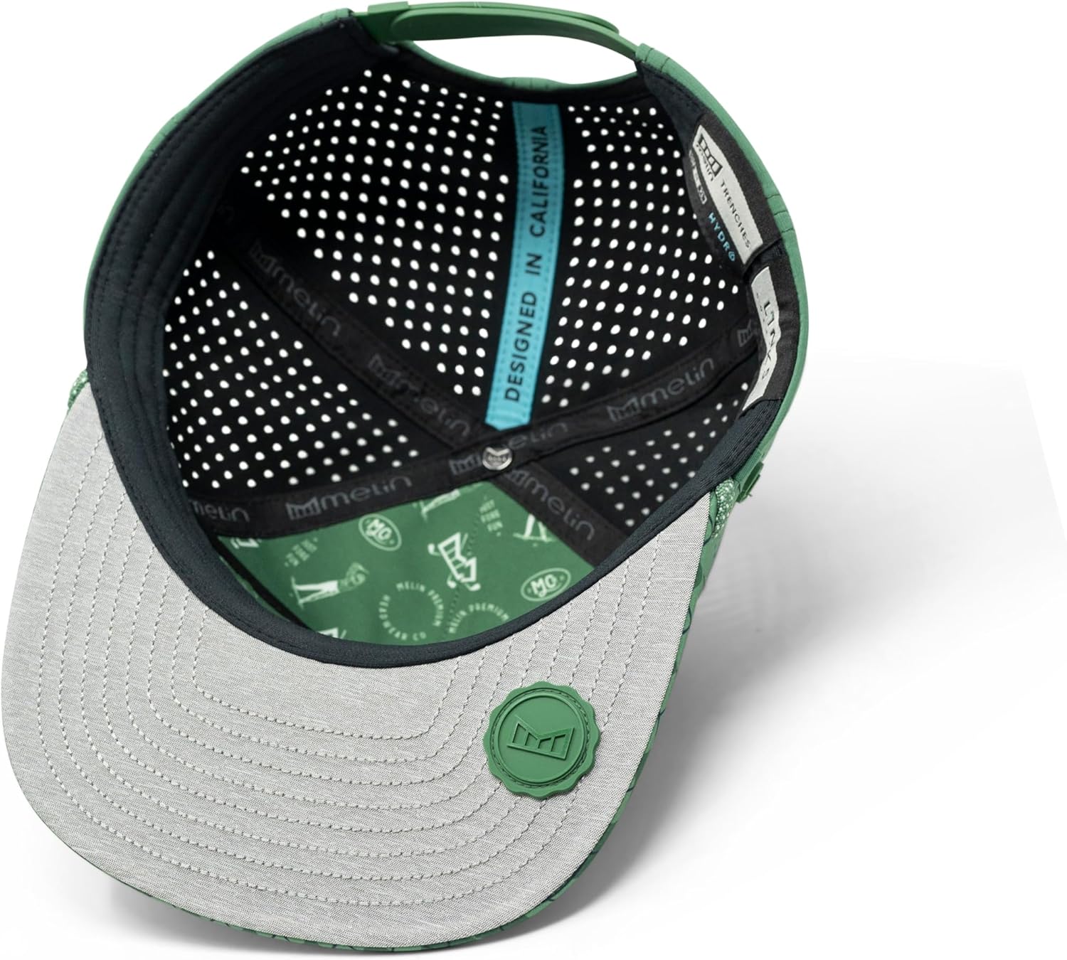 melin Trenches Links Hydro, Water-Resistant Fitted Flat Bill Baseball Caps for Men & Women, Golf, Running, or Workout Hat - Image 7