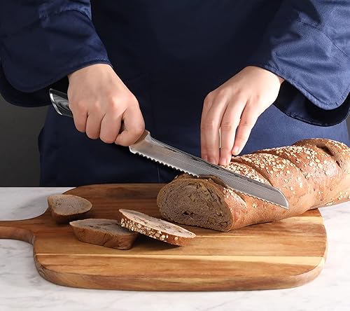 Miniatura 6 de Cangshan NAKA Series 503060 X-7 Cuchillo de pan forjado de acero de 9 pulgadas con funda