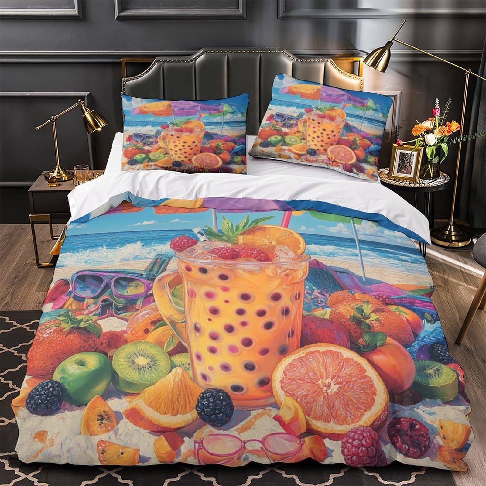 Housse de couette 200x200 microfibre 3D voiture vintage