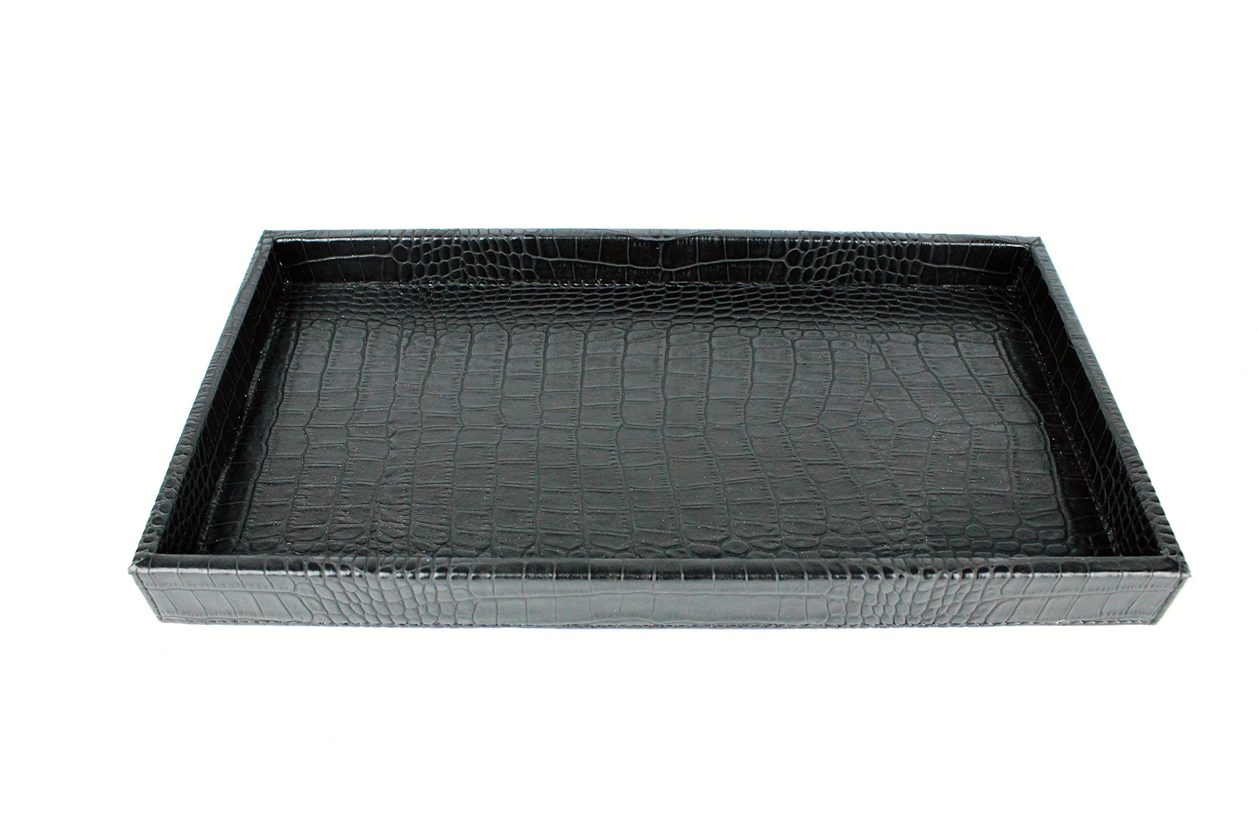 AP-195-A03 Tablett, Kunstleder, schwarz, 36 x 19 x 3 cm