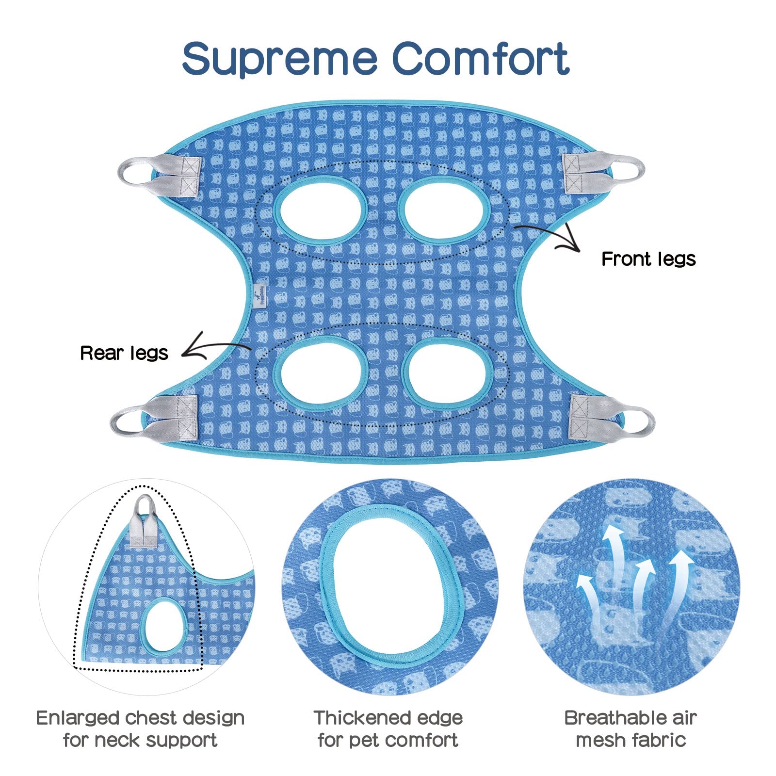 DoggyDobby Dog Grooming Hammock Harness, Pet Grooming Hammock for Cats & Dogs, Dog Sling for Nail Clipping/Trimming