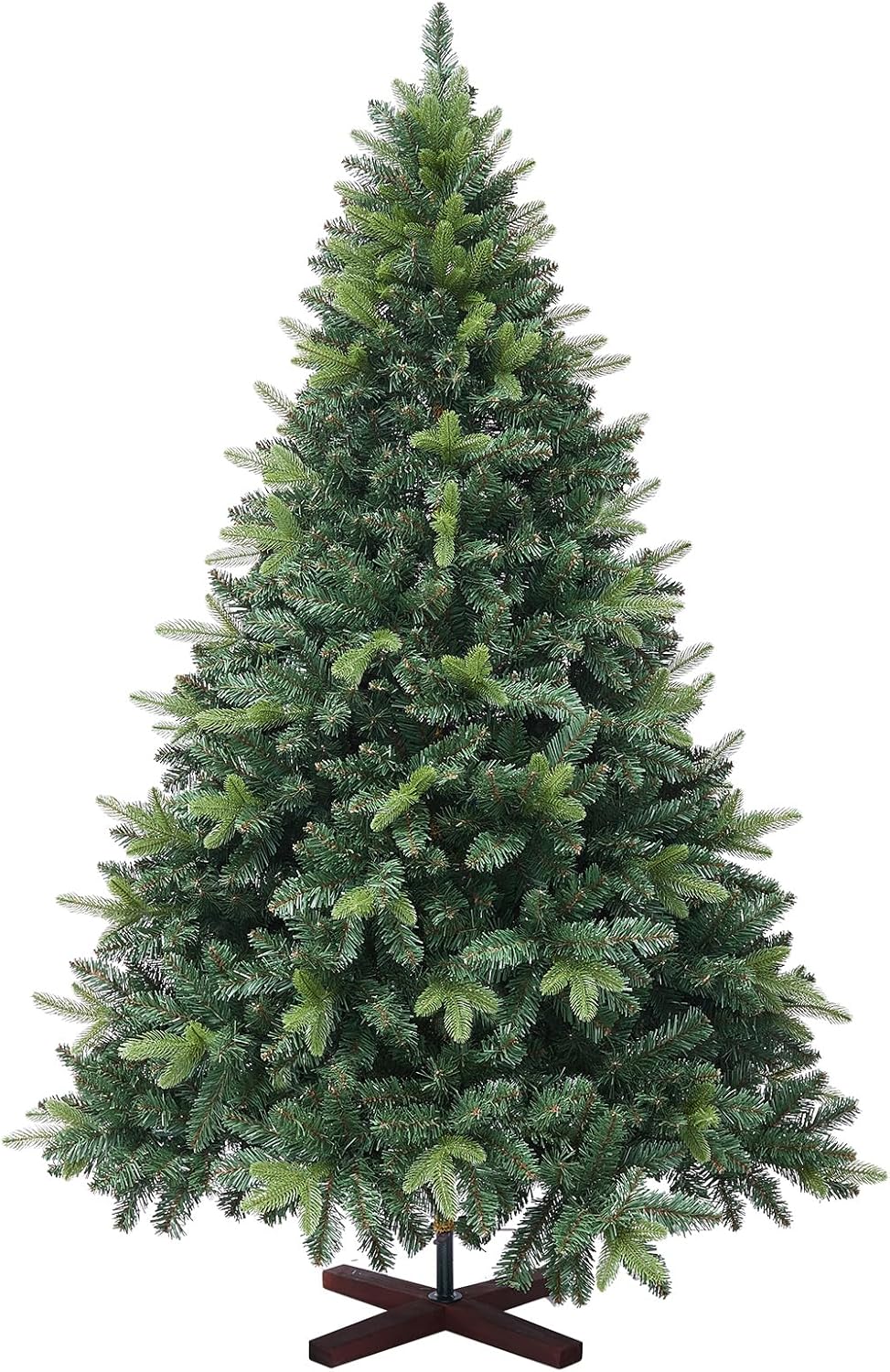 6ft Artificial Christmas Tree, 1152 Realistic Branch Tips, Easy Assembly Hinged Design, Includes Base