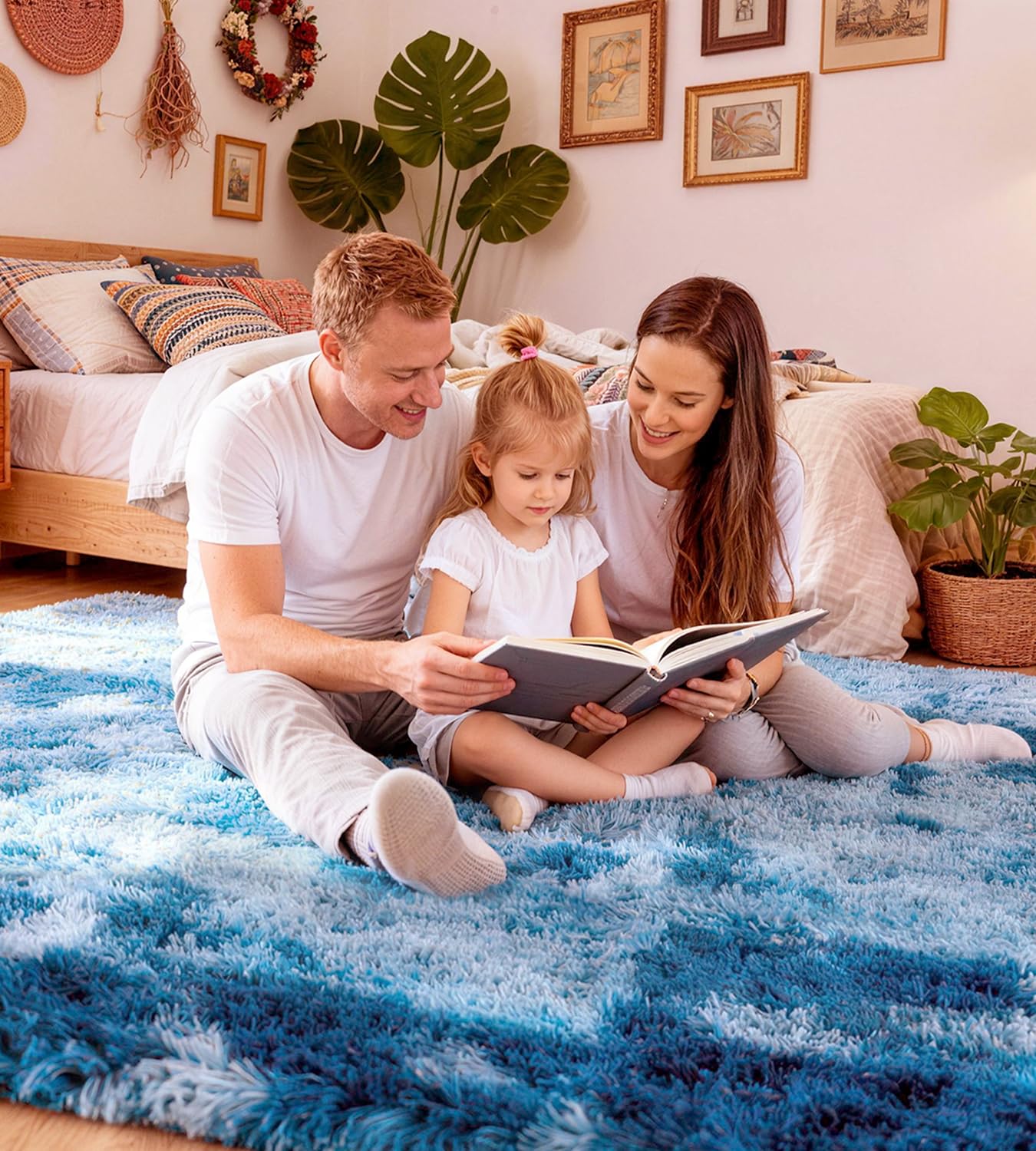 ROHATIM Hochflor Teppich Wohnzimmer Super weich Shaggy Teppich Flauschiger,Soft Area Rug Schlafzimmer Teppiche Super weich Fluffy Kindermatte