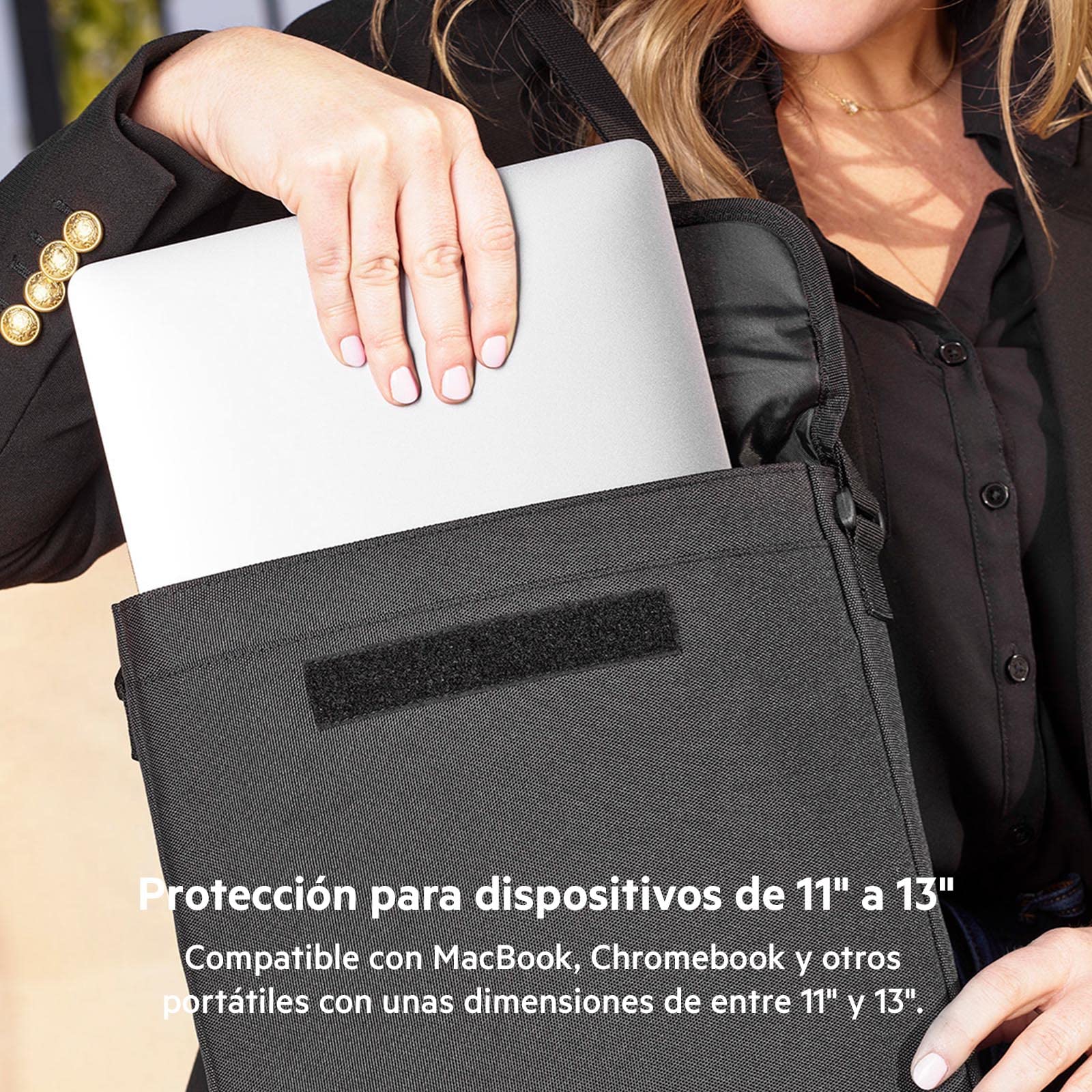 Belkin Funda para portátiles, tabletas y ChromeBooks de 11 a 13 Pulgadas, también Compatible con MacBook Pro 13, Air, iPad Pro 11, 12,9, con Correa de Transporte para el Hombro