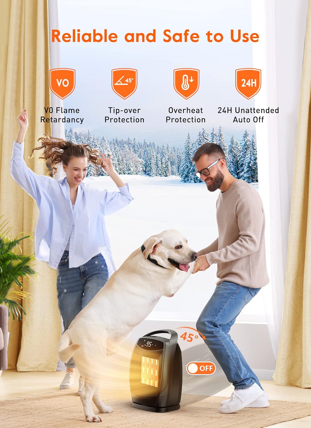 Safe and Quiet Portable Electric Space Heater with Thermostat, Ideal for Office Room Desk Indoor Use