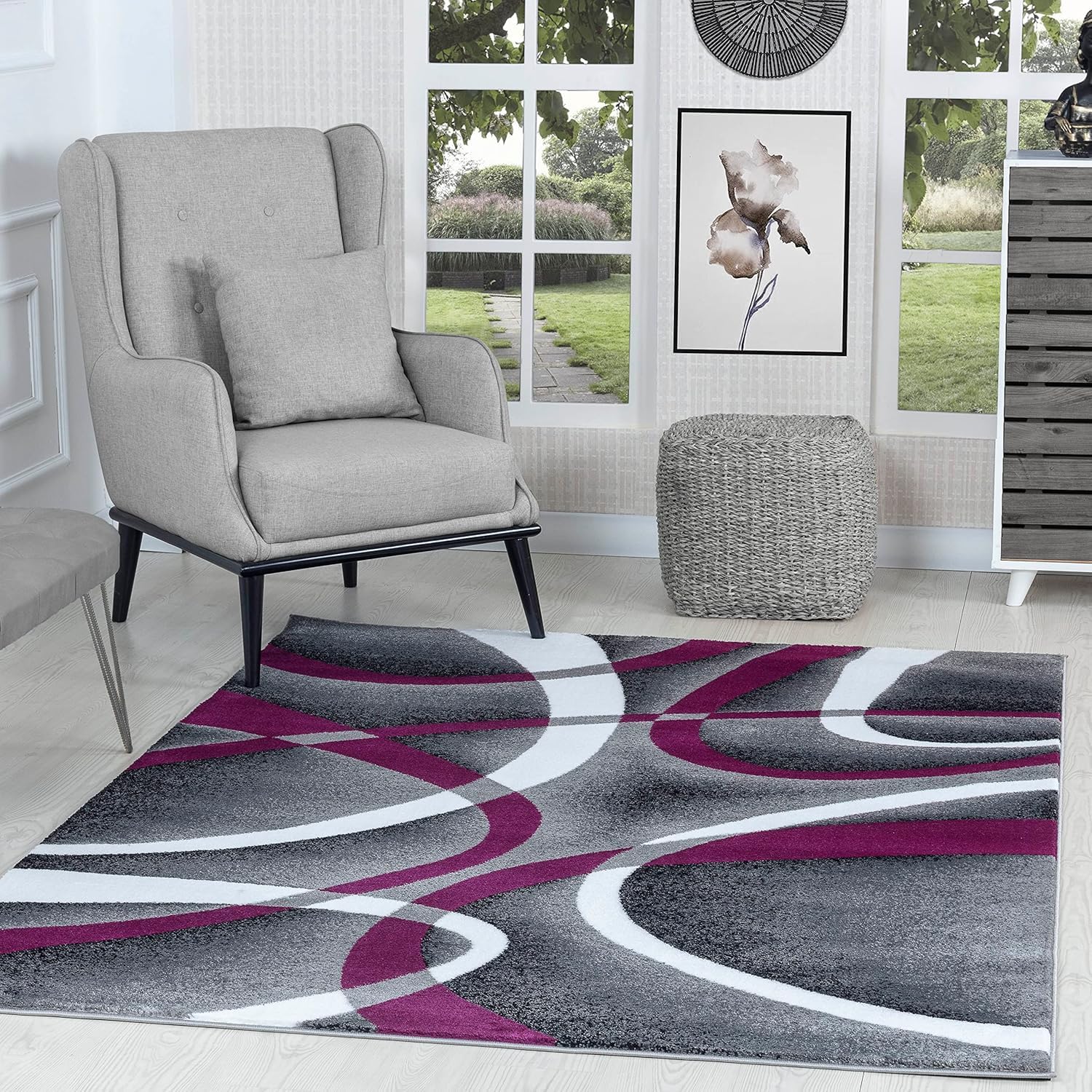 Tapis antidérapant grand format lavable pour salon