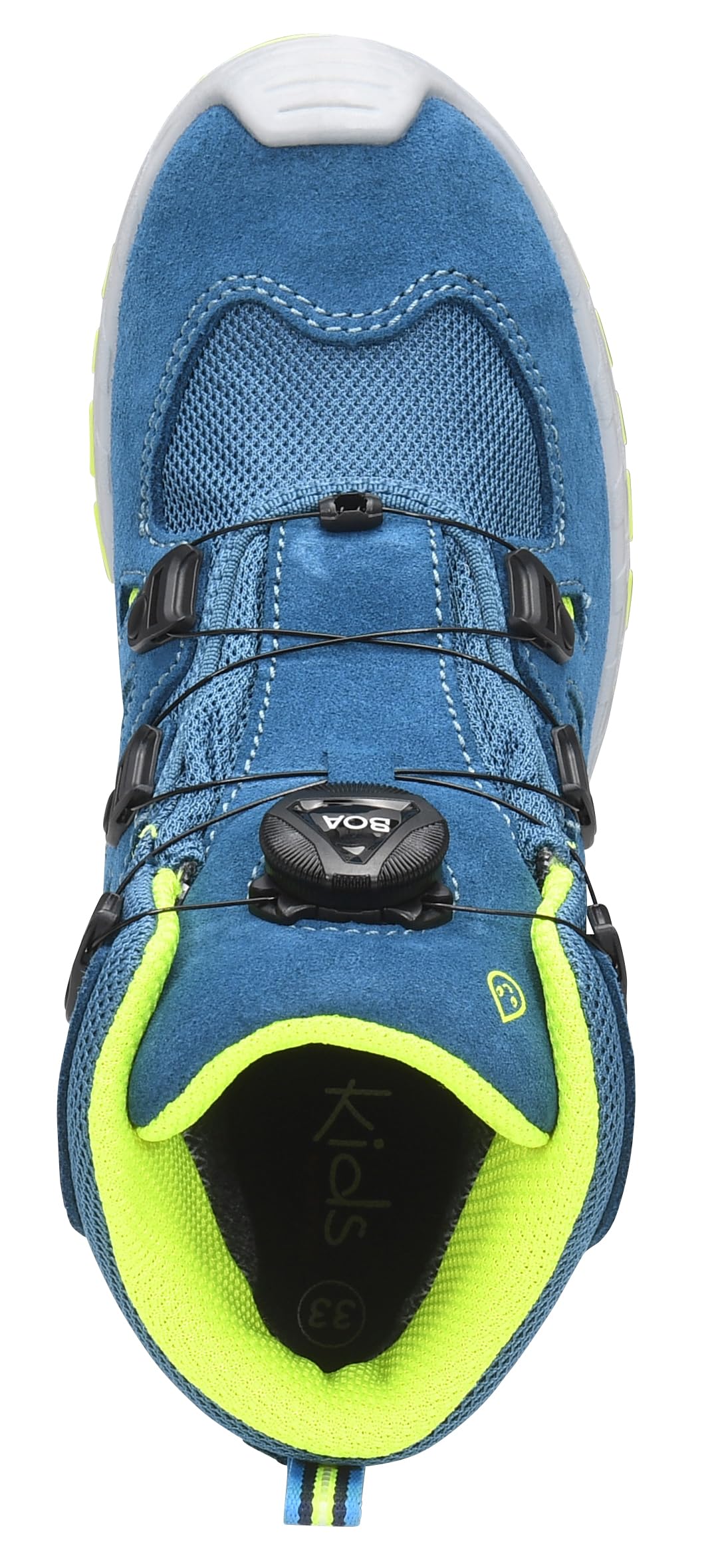 ELTEN MADDOX Kids BOA petrol-lime Mid | Outdoorschuhe für Waldkindergarten, Wandern und Spielen - wasserdicht, leicht, atmungsaktiv