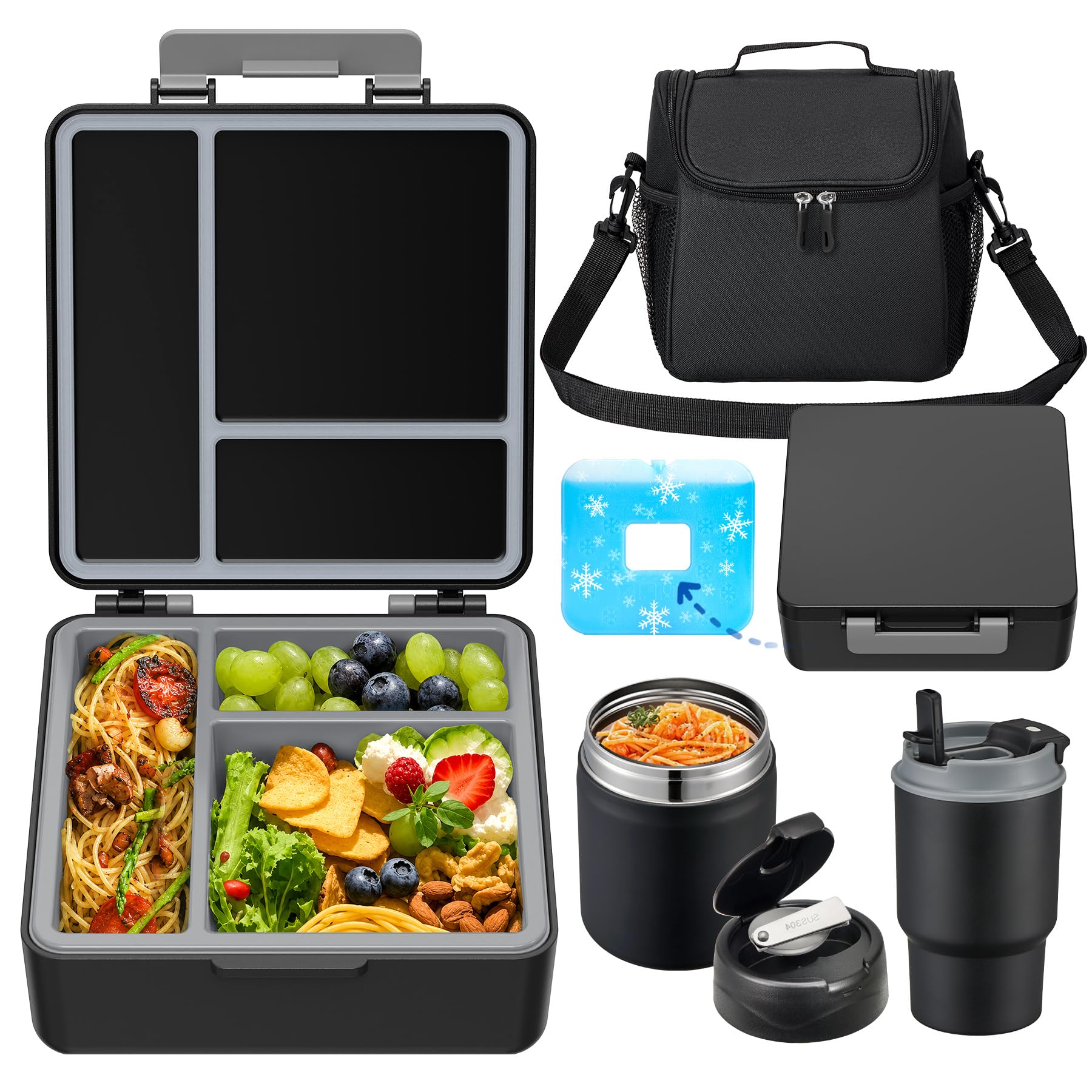 Howeemo Bento Lunch Box with 17oz Thermo