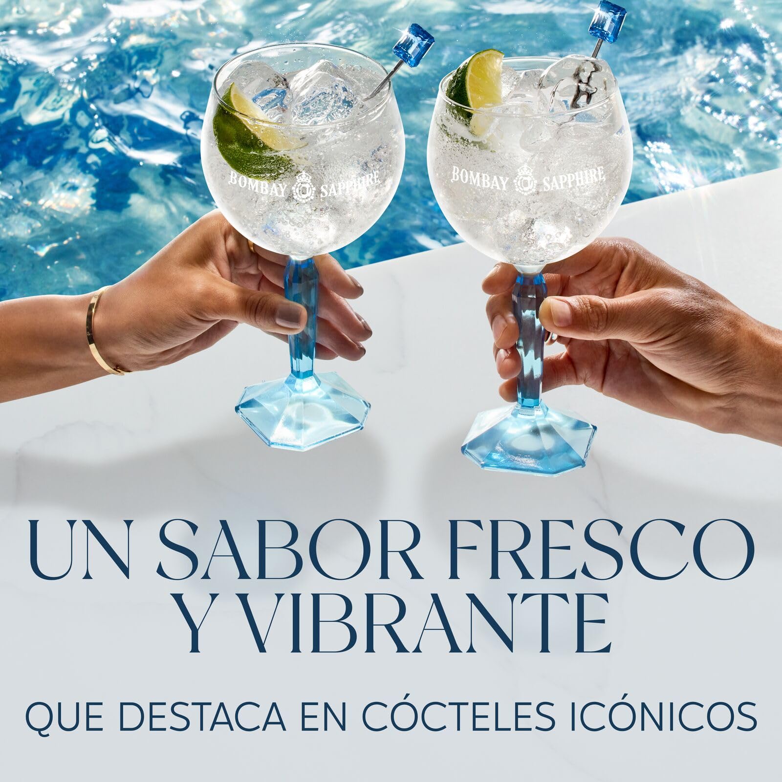 Bombay Sapphire London Dry Gin, 40% Vol., 100 cl / 1 L, bebida espirituosa 100% infusionada al vapor con 10 botánicos seleccionados a mano