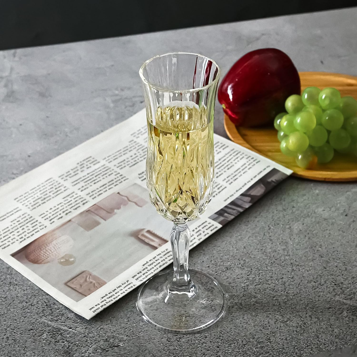 Champagne Flutes Set of 12-4 oz Vintage Crystal Clear Glasses with Cut Design, Elegant Stemware for Champagne, Prosecco, Mimosa, Dishwasher Safe, Ideal for Weddings, Parties, and Home Use (12 PCS) - Image 5