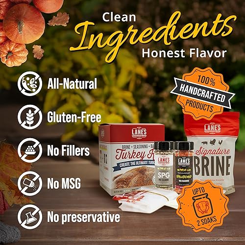 Miniatura 3 de Lane's Kit definitivo de salmuera de pavo con bolsa, kit de salmuera natural de primera calidad con salmuera, bolsa de salmuera XL resistente,