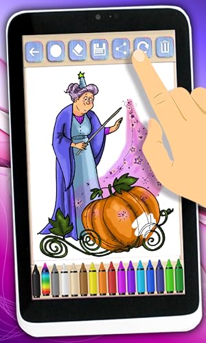 Pintar a princesa Cinderela - jogos de coloração de princesas