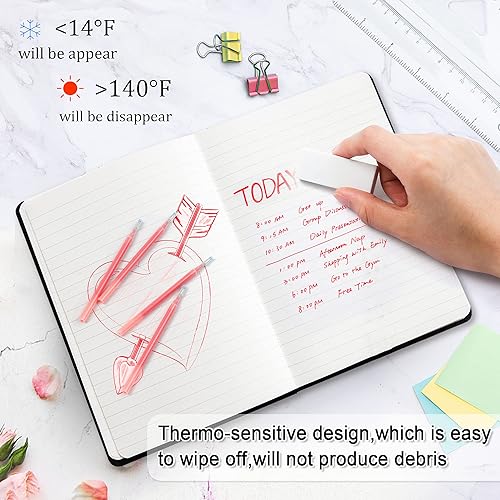 Miniatura 4 de Vanstek 12 recargas de bolígrafo de gel borrable rojo, recargas de tinta de gel compatibles con bolígrafos borrables, punta fina de 0.7 mm,