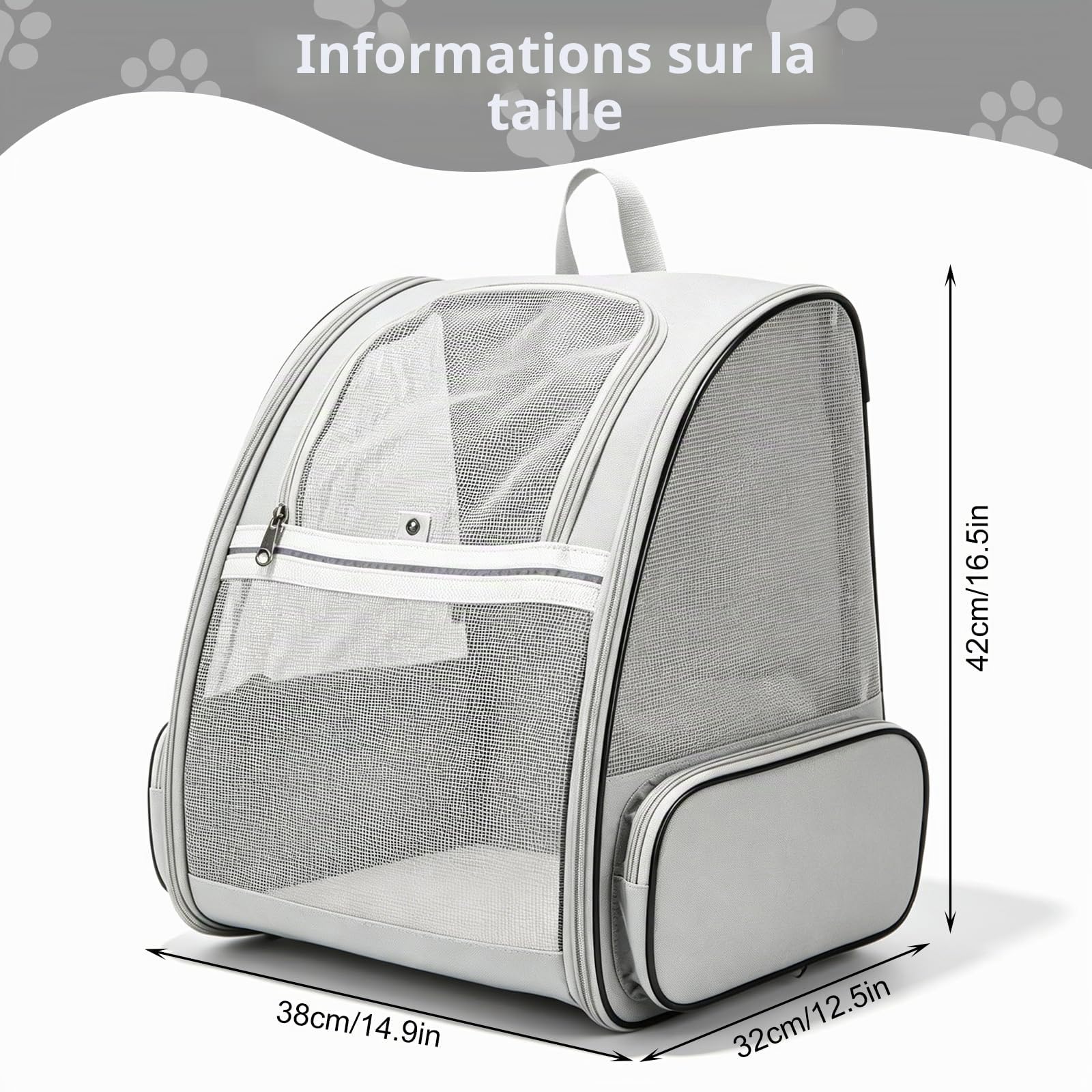 Sac À Dos De Transport pour Chien Et Chat, Sac De Transport Pliable pour Animal De Compagnie, Respirant Et Confortable pour Voyage, Randonnée Et Sortie