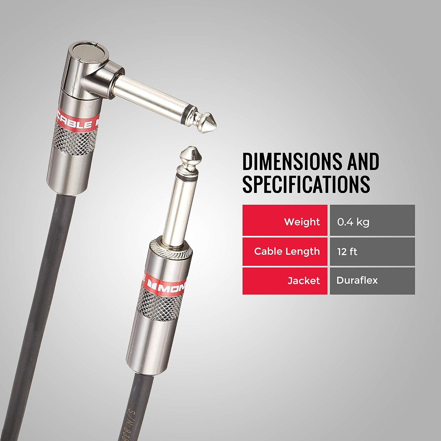 Lowest Price Monster Prolink Classic Pro Instrument Cable 1/4 Angeled to Straight Instrument Cable - 12ft