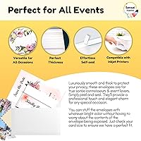 Vista 3 de 200 Pack 5x7 White Invitation Envelopes - For 5x7 Cards - A7 - (5 ¼ x 7 ¼ inches) - Perfect for Weddings, Graduation, Baby Shower - 120 GSM - Peel