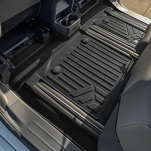 Miniatura 5 de SMARTLINER Juego de tapetes de piso de ajuste personalizado de 2 filas compatibles con Toyota Sienna 2021-2025