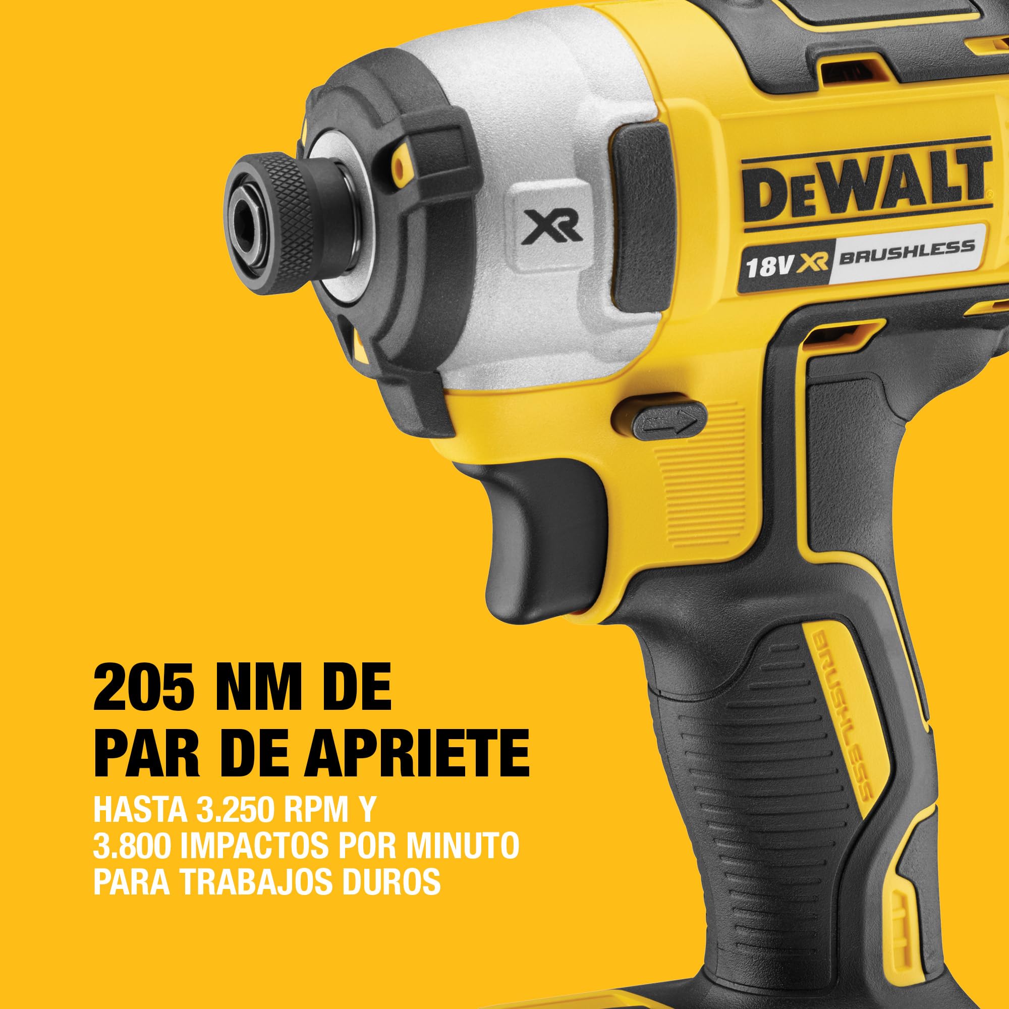 DEWALT - Kit Doble 18V XR Brusless – Incluye Taladro Percutor, Atornillador de Impacto, Maletin, Cargador Multivoltaje y Dos Baterías XR de 5Ah, DCK266P2-QW