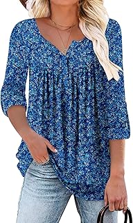 Blusa larga de manga larga para mujer, camiseta floral de otoño