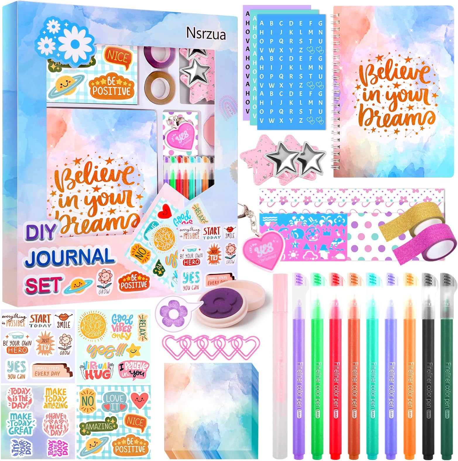Nsrzua DIY Journal Kit for Girls,Toys for Ages 8-14 and Birthday Gifts for Girls