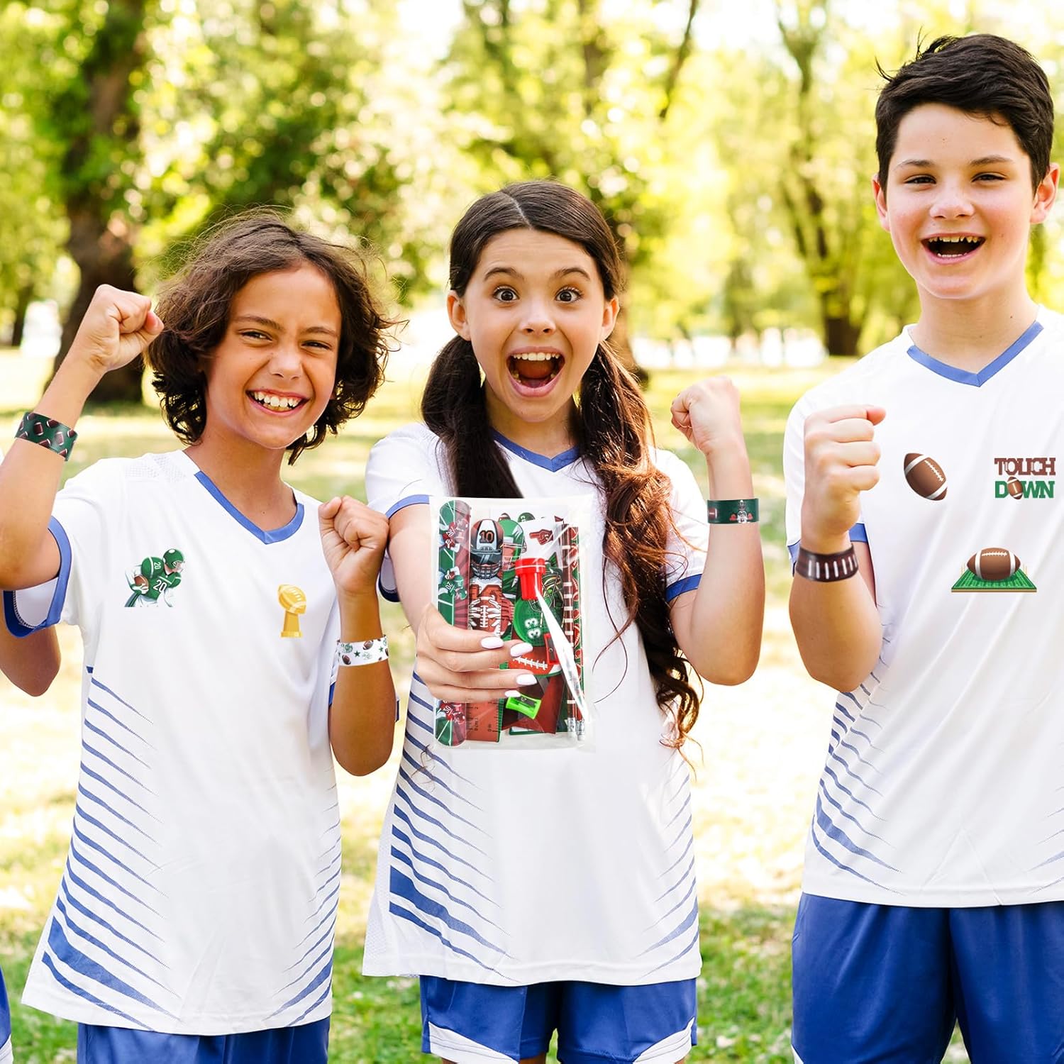 BenLouis 120Pcs Football Party Favors Sports Theme Party Pencils Stickers School Stationery Bulk for Kids Football Birthday Party Team Gift Goodie Bag Fillers Classroom games Rewards Supplies - Image 5