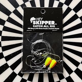 Pre Tied Hi-Low Bottom Fishing Rig “Catch-All” Rig w/ Hand Painted Floats by Hey Skipper- Surf Fishing/ Pier Fishing/ Saltwater Fishing Rig